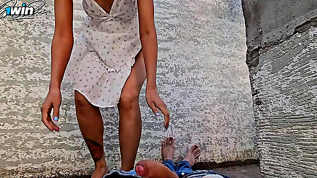 Anal creampie harsh outdoor orgy with mischievous girl; heavy street assfuck ride