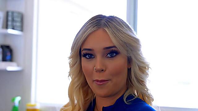 Busty blonde Kali Roses seduces her boyfriend's bro