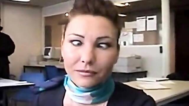 Real Stewardess in the cockpit homemade