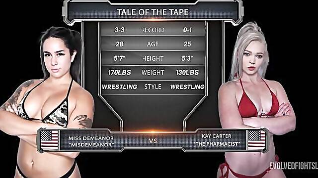 Extraordinary Miss Demeanor and Kay Carter at lesbian tribbing xxx