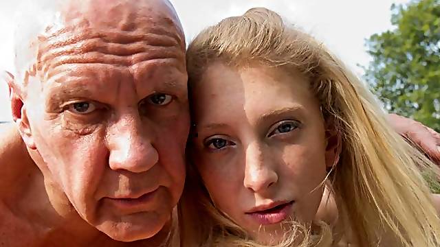 An old man with a big dick fucks with a slutty girlfriend Mega