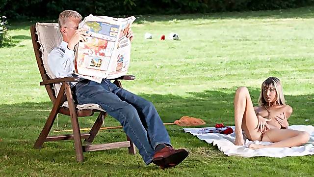 Sweet young hottie Gina Gerson is fucking with a dirty old man