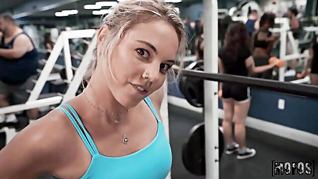 Rough sex in the gym with a hot long-legged Kelsey Kane