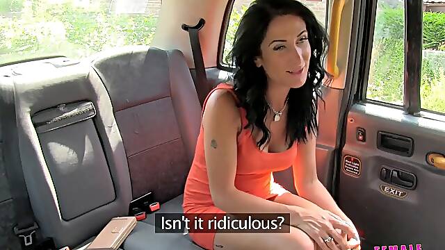 Woman fake cab - ellas no-panties ride turns into a sultry outdoors lezzie romp