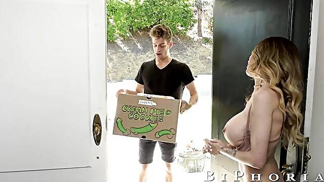 Biphoria featuring McKenzie Lee and Michael DelRays bisexual blowjob sex