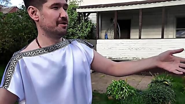 Newly wed girl fucking on her hubbys dick right on the wedding day in the ass