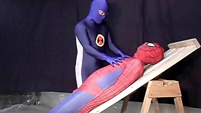 Amzzing fetish sex in lycra with super hero mastrurbation