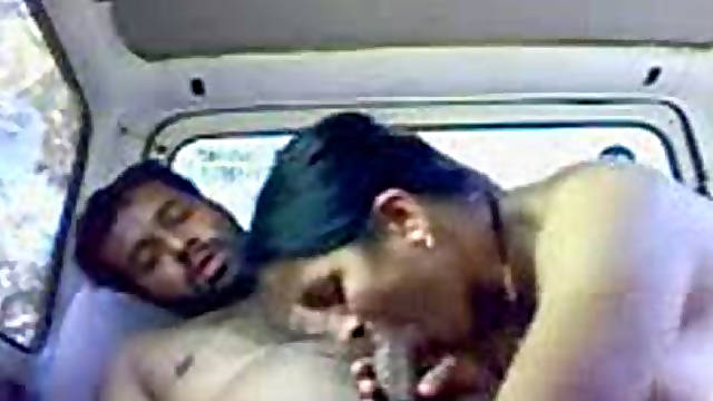 Mature lady with BF in car