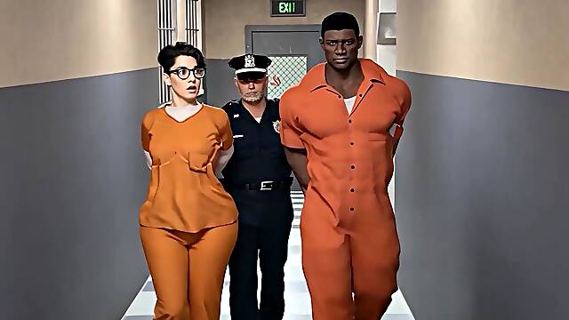 Locked up and dicked down by her cellmate