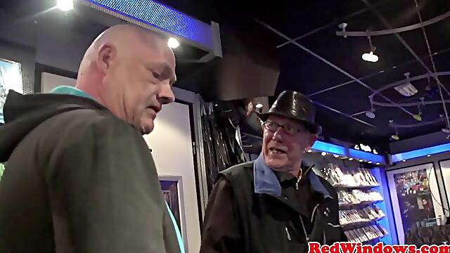 Bald man fucks a fat hooker with big tits