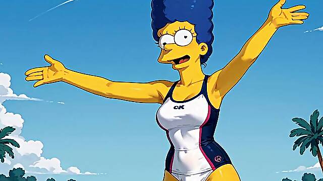 Futanari Marge Simpson Masturbating Cumshots
