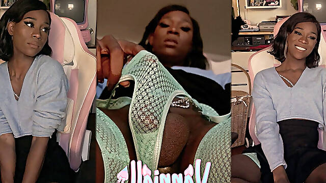 Gooning in Blue Lingerie