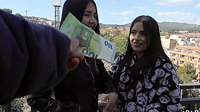 Cash for sex leads teen amateur European babes to insane FFM perversions