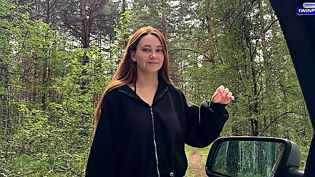 Helped a red-haired athlete in the forest