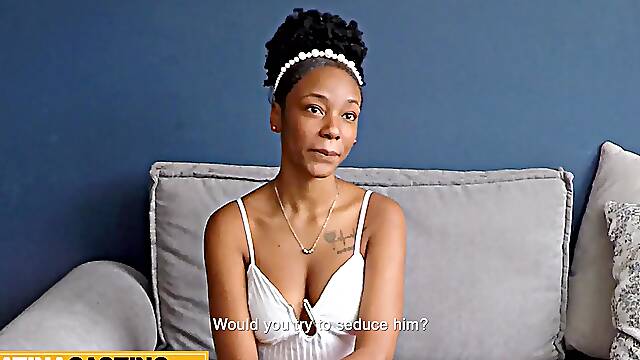 Cute Nice Tits 18 Years Old Ebony Sucks And Rides Big White Shaft!