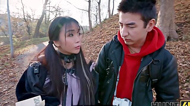 Buxom Japanese Fucked While Cuckold Watches - Pov