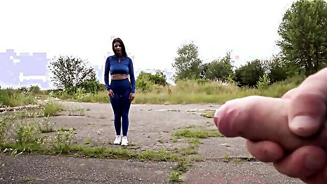 Public Agent FULL SCENE - fit jogger catches me jerking off in public