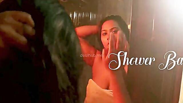 Indian Couple Fun In The Shower: Old Man Bangs and Cums Hard!