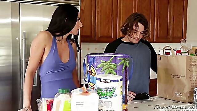 Nikki Daniels and Tyler Nixon are alone at home and determined to fuck, until they both cum