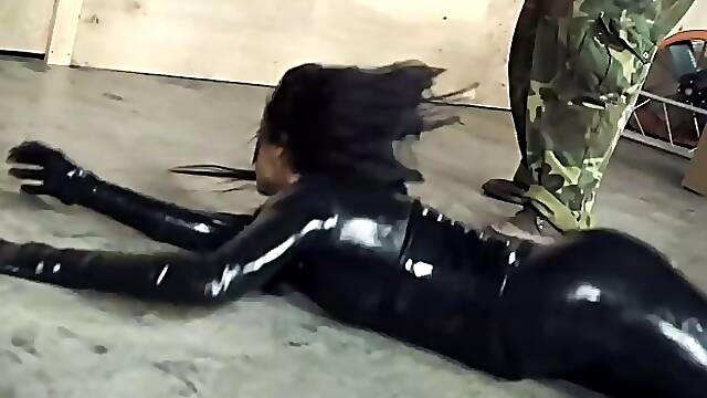 Mynx and Bulge are having a fist fight in front of the camera, just for fun