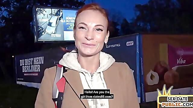 Amateur skinny German MILF gets fucked POV at night