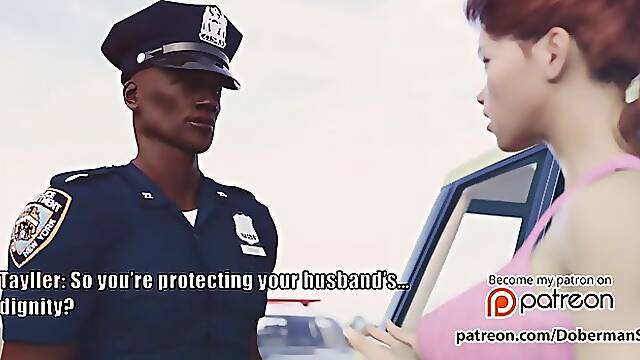 Busty redhead gets fucked by police officer (3D animation)