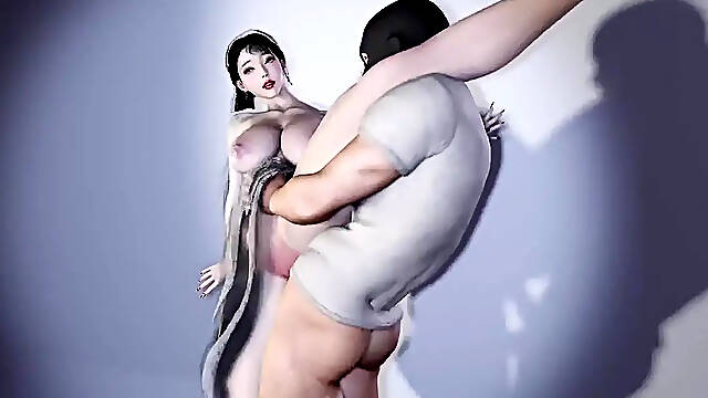 Good-time neighbour has wild day with hot 3D animated prostitute