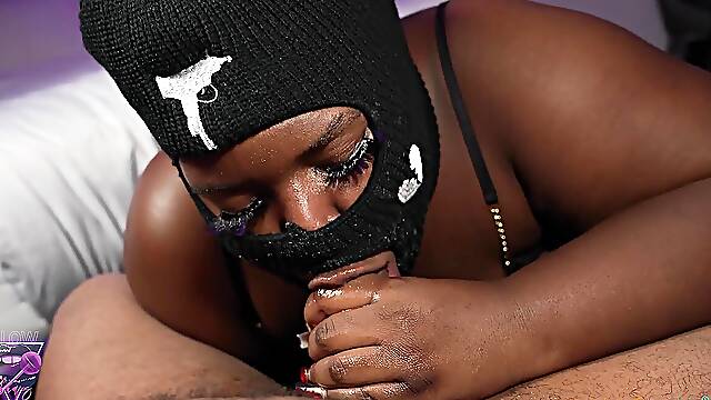 Slurping slut drains big black dick in doggystyle POV