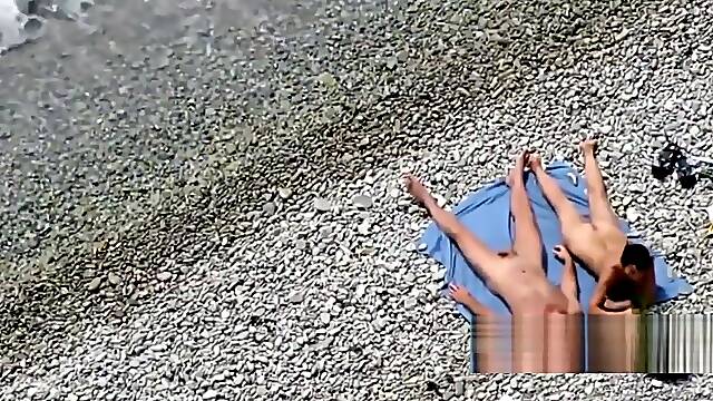 Nudist Norwegian Woman Plays With Her Norsk Man&amp;#039;s Cock On The Beach