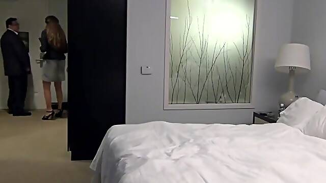 Fat ugly old man fuck a young beauty escort in a hotel