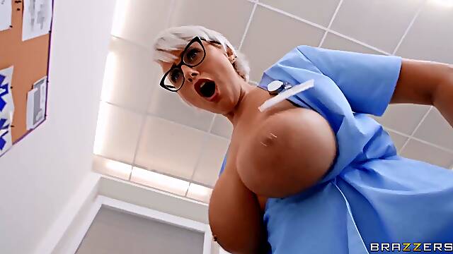 Horny bosomy nurse Angel Wicky jaw-dropping porn story