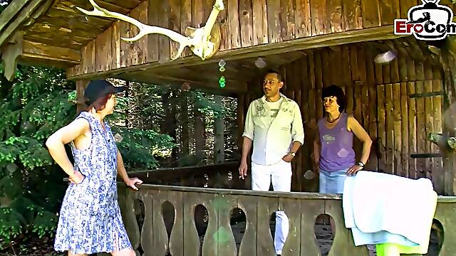 German housewife amateur outdoor threesome FFM