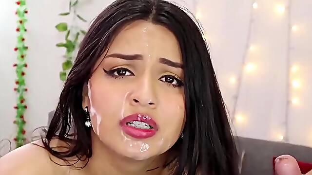 Sex cam video of a brunette chick being fucked hard from behind