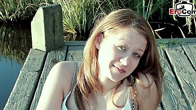 German real amateur teen couple try homemade porn