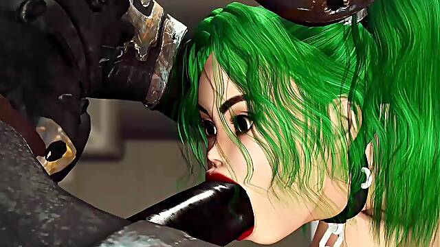 Sci-fi soldier fucks hard a hot woman with huge boobs in the lab