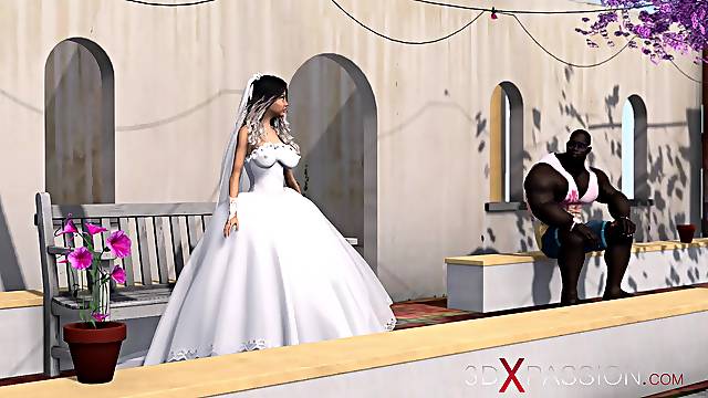 A dirty bride gets fucked by a big black cock in the dungeon