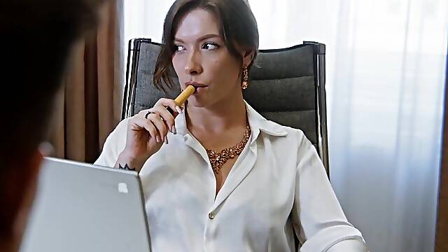 Lesbo Accountant Discovers That babe Likes Hard Schlong - Sata Jones