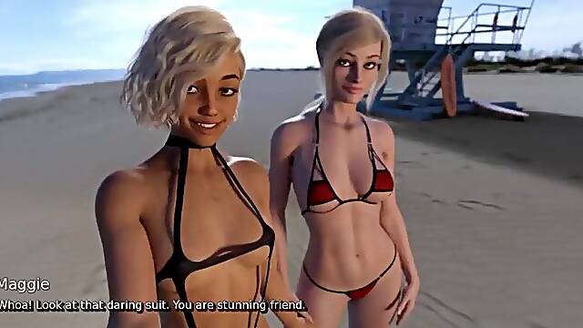 My Hotwife - Gameplay - Roleplay - Wife and Her Ally Shares BBC at Beach