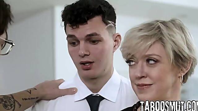 Lonely Housewife Entice 2 Religious Men Into Banging Her Cunt