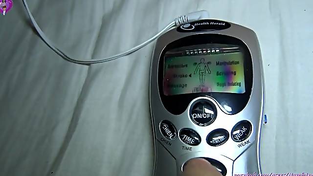 Electric Orgasms with electric TENS pads on my pussy. (ElectoSex & Squirts)