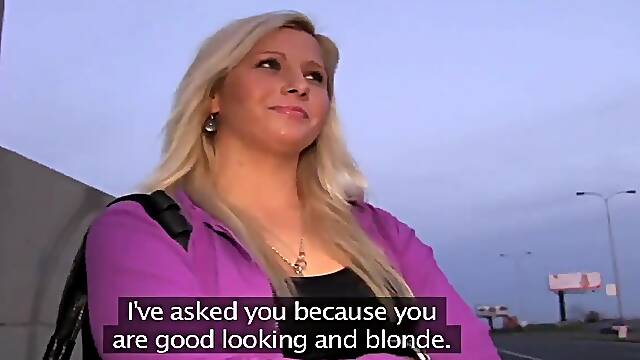 HornyAgent Curvy golden-haired accepts sex for cash suggest