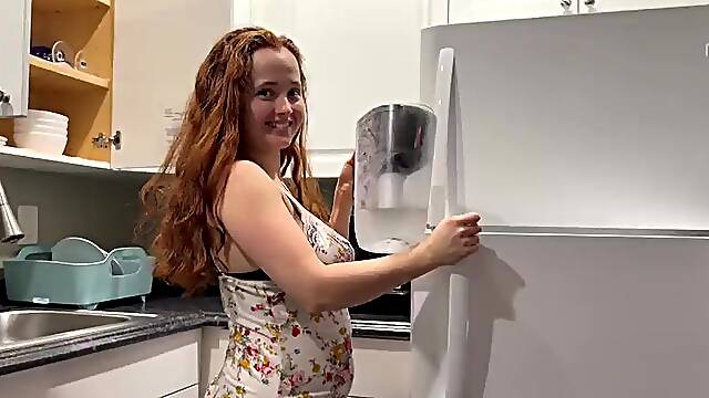 Caught Jerking Off By Breasty Redhead Step Mama - Red Eviee - Danny Filth