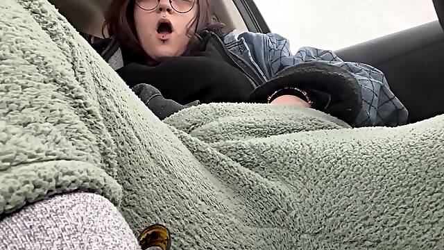 Numerous climaxes in grocery store parking bunch fully clothed