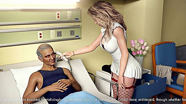 A wife And Stepmother - AWAM - Sophia attempted on the slutty nurses uniform that was given to her by the old dudes