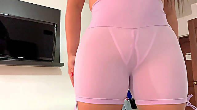 My hot stepmom shows me her see-through leggings and tells me she wants to fuck2