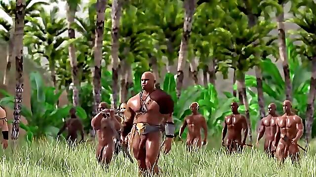 The last island of the savages. Tribal chief fucking young blonde