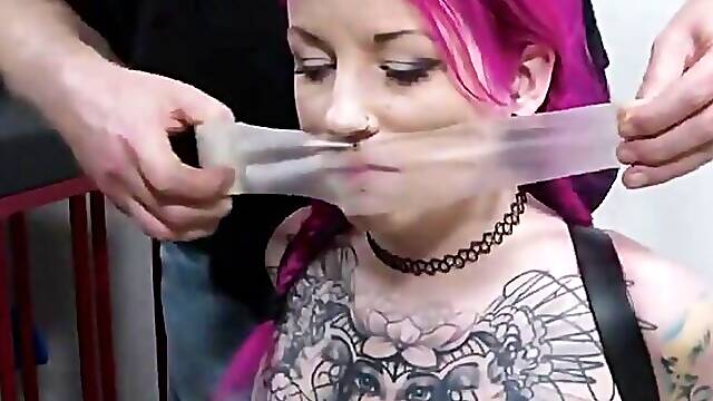 Solo Bound and Taped Sybian Ride