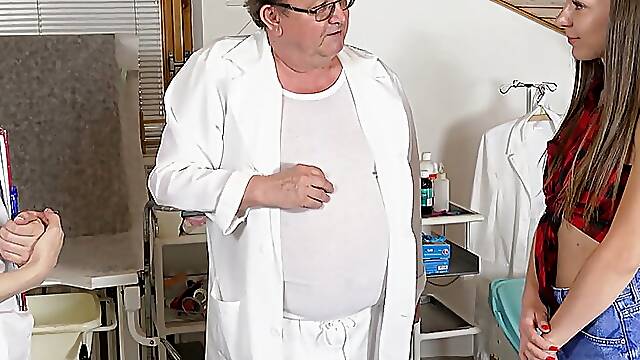 Perverted gyno exam of cute young lady Viks Angel