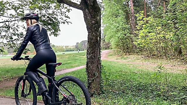The hottest bike ride ever! Pissed on and fucked hard in the ass...! Daynia