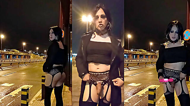 Sissy taniax cum in the streets